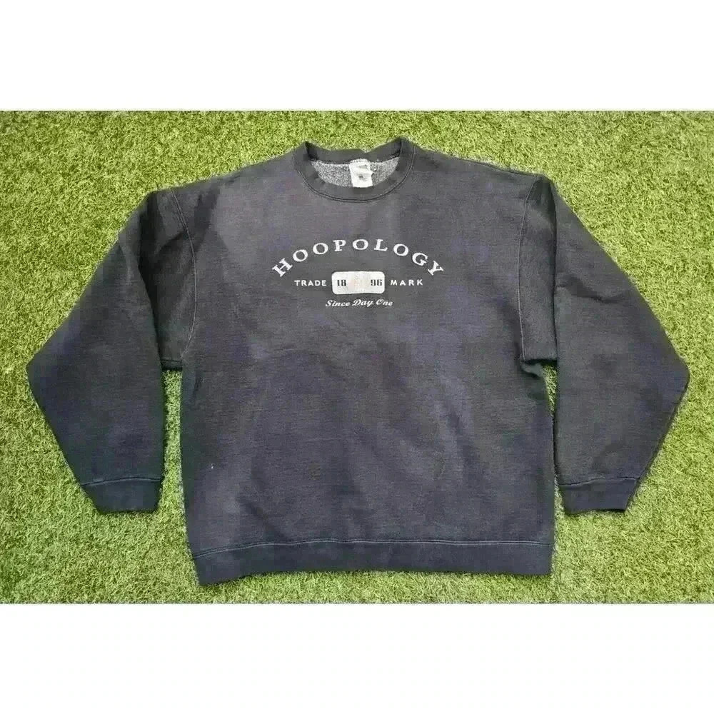 Y2K HOOPOLOGY Basketball Sweatshirt Adult Sz XL Faded